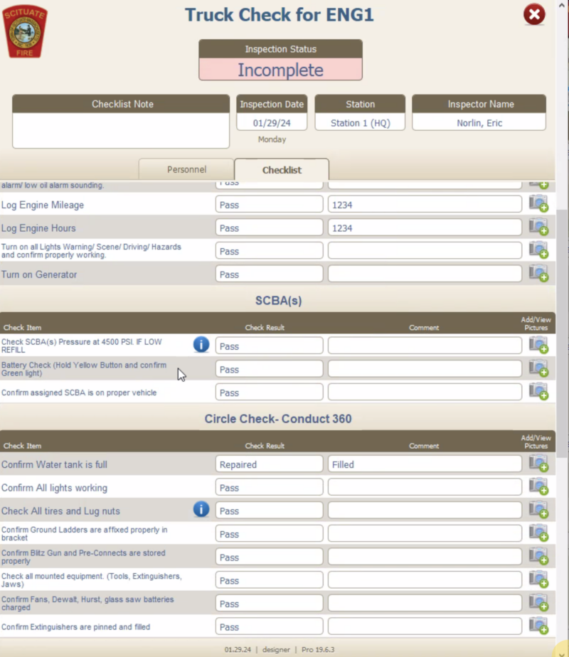 Apparatus CheckLists - StationSmarts